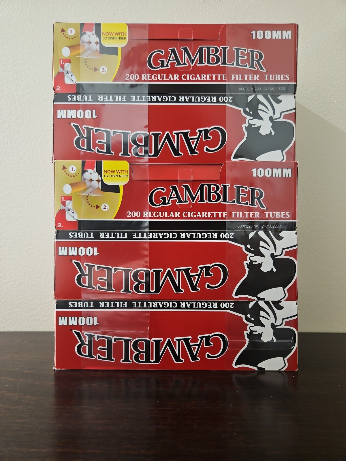 Gambler Regular Red 100mm Cigarette Tubes 5 Pack of 100's Discount Sale Gambler Regular Red 100mm Cigarette Tubes 5 Pack of 100's Discount Sale