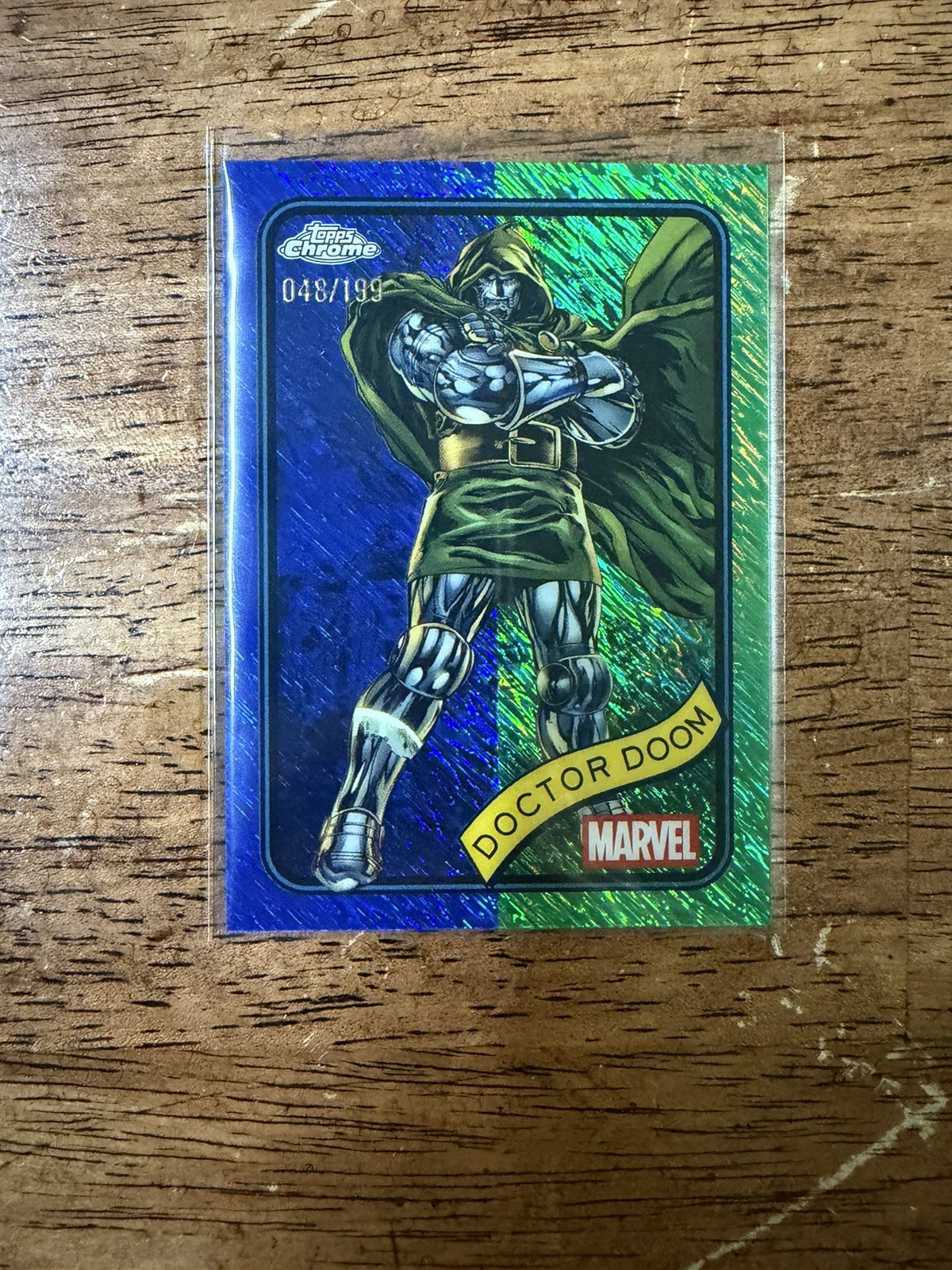 2025 Topps Chrome Marvel Doctor Doom Green Blue Shimmer /199 #148 Doomsday 2025 Topps Chrome Marvel Doctor Doom Green Blue Shimmer /199 #148 Doomsday