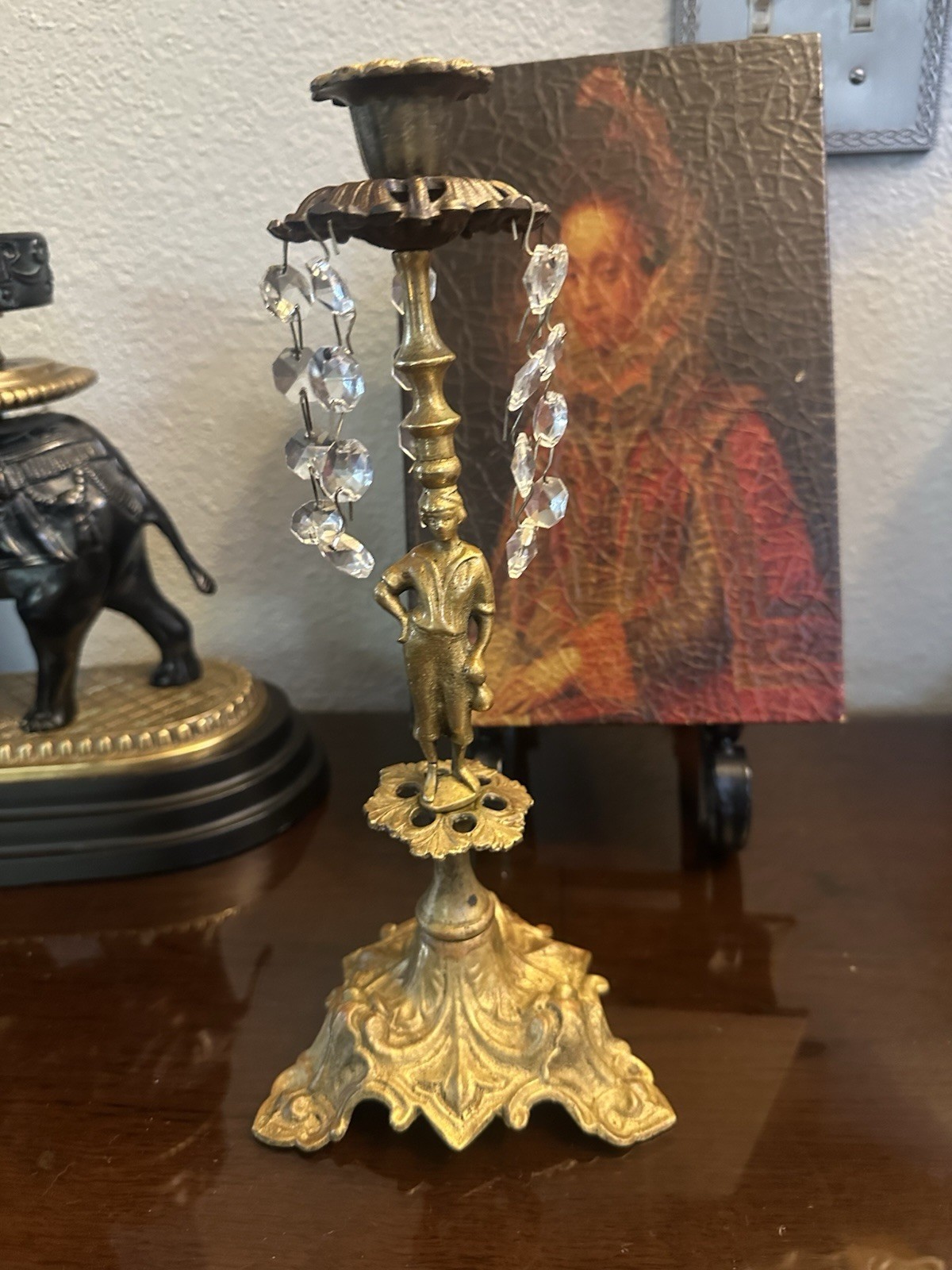 Antique Brass Victorian Art Nouveau Elegant Candlesticks Candle Holder Vintage
