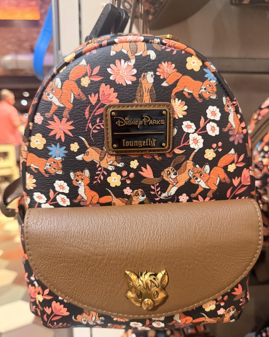 2026 Disney Parks Loungefly Fox and the Hound Tod Copper Mini Backpack New