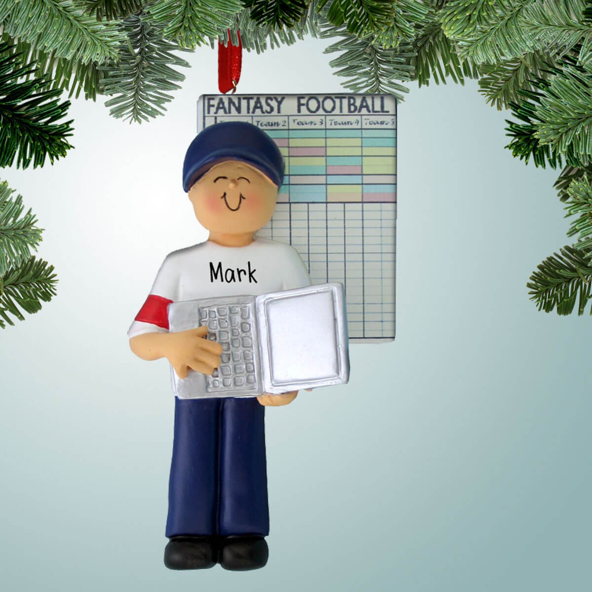 Personalized Fantasy Football - Male Christmas Ornament