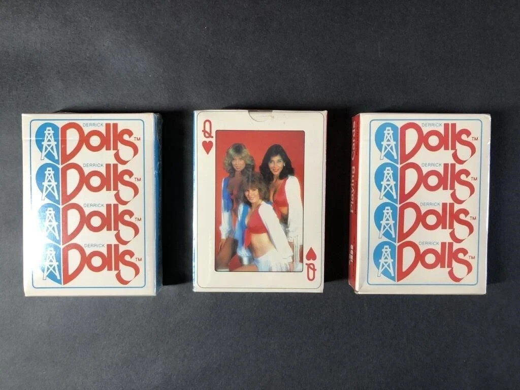 Vintage Derrick Dolls Playing Cards Houston Oilers Cheerleaders Sealed NOS NFL