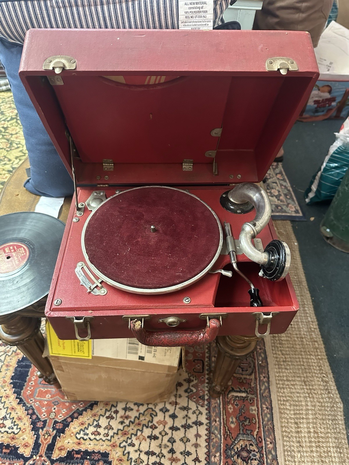 vintage  Thorens Swiss Made portable gramophone