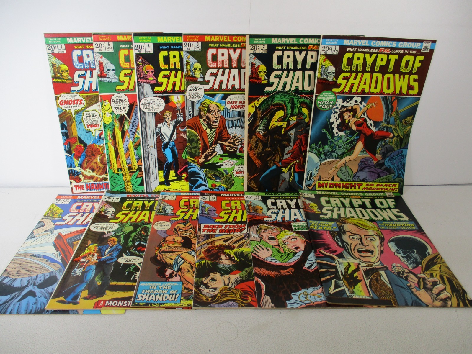 CRYPT OF SHADOWS 1-21 SET (miss9bks) Old Horror Stories 1973-75 Marvel (s 16348)