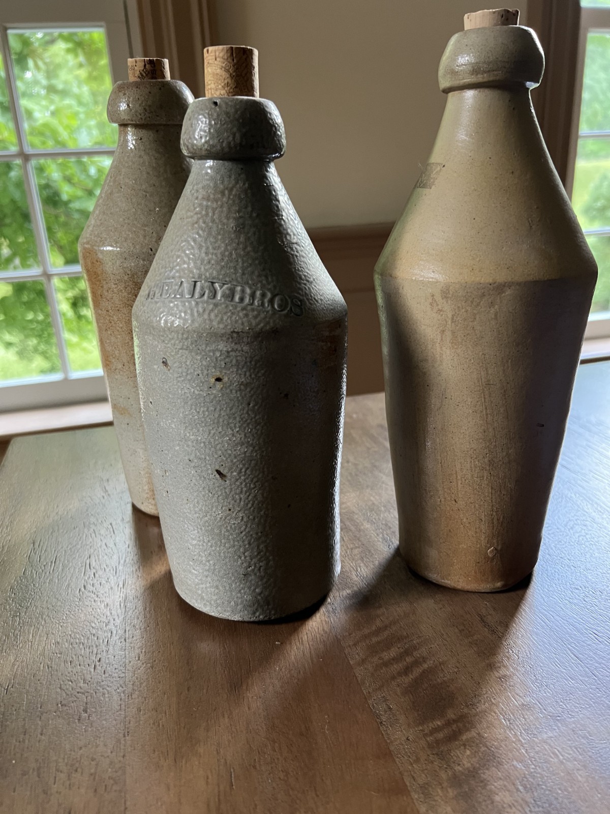 Antique Healy Bros Stoneware Pop Bottles