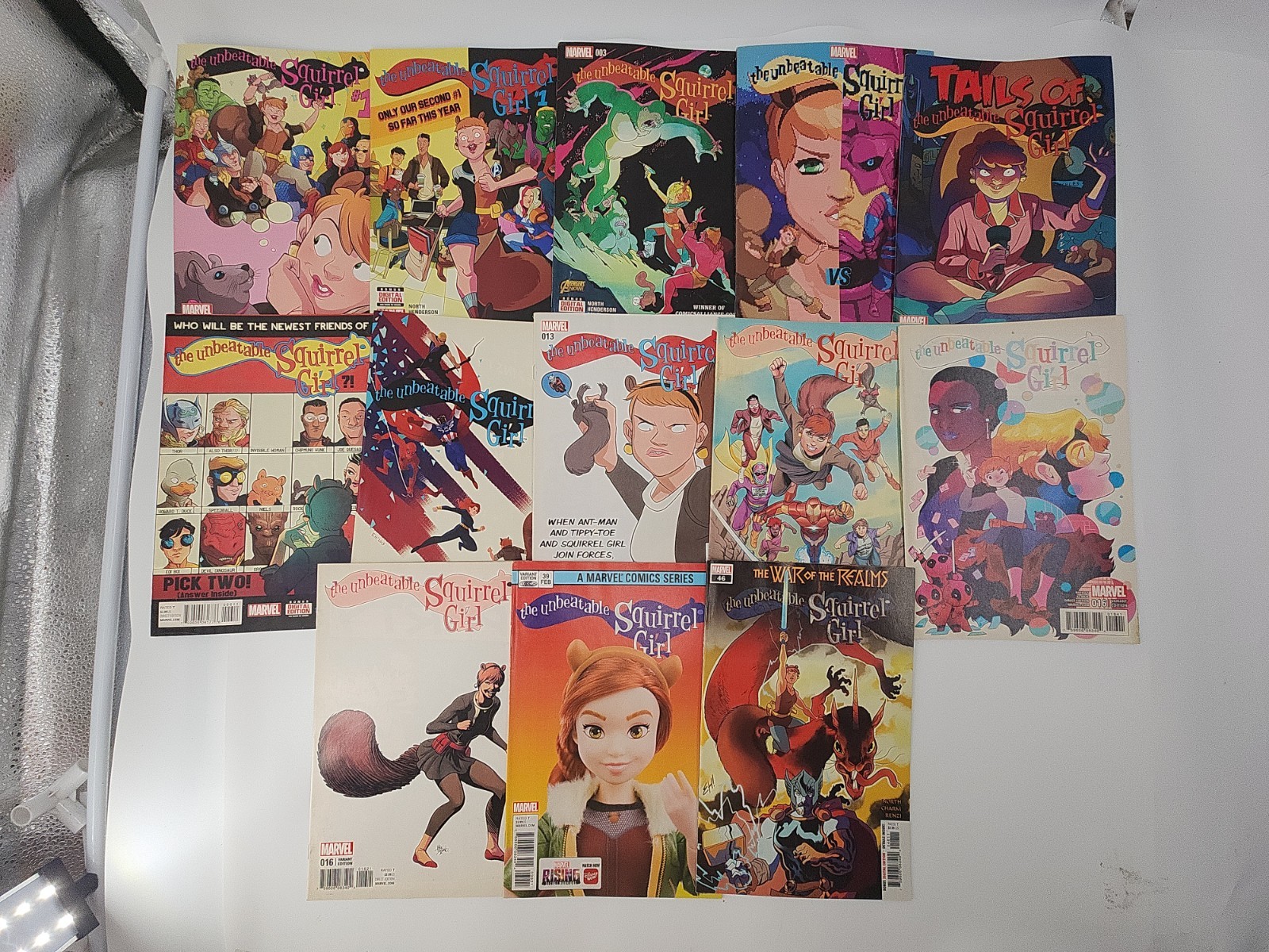 MARVEL COMICS THE UNBEATABLE SQUIRREL GIRL #1 3-7 13 16 (2 Variants) 39 46 MARVEL COMICS THE UNBEATABLE SQUIRREL GIRL #1 3-7 13 16 (2 Variants) 39 46