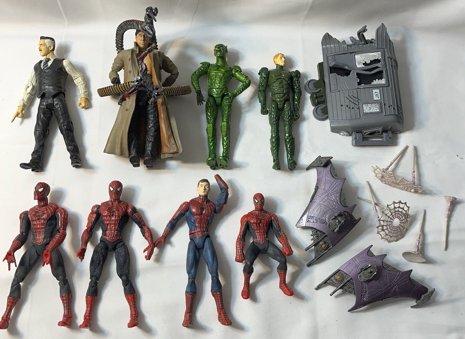 Vintage Toybiz Spiderman Movie Action Figure Lot 2002 Green Goblin Doc Ock
