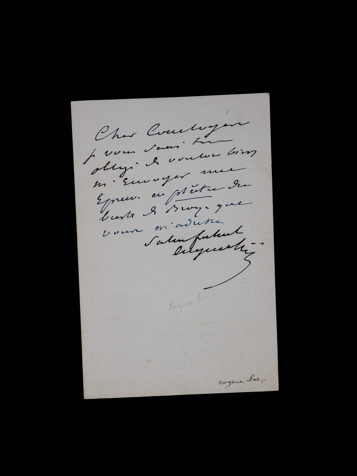 Eugene SUE - Signed Autograph Letter