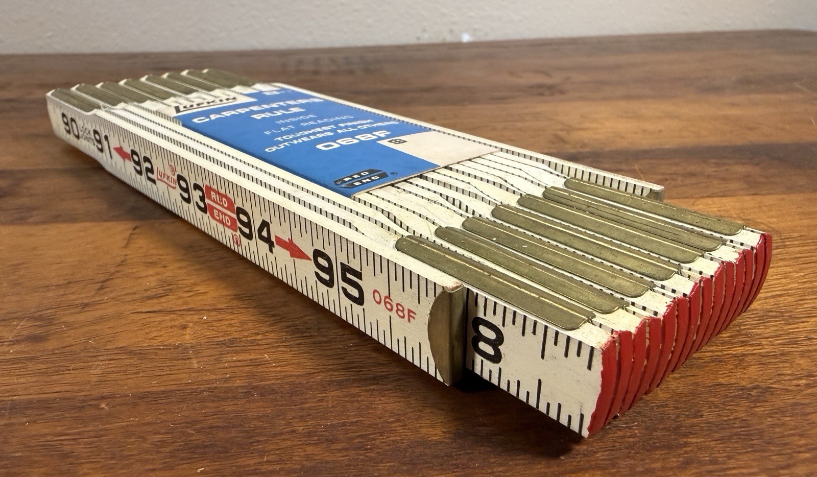 Lufkin 8’ Red End Folding Wood Rule - NOS
