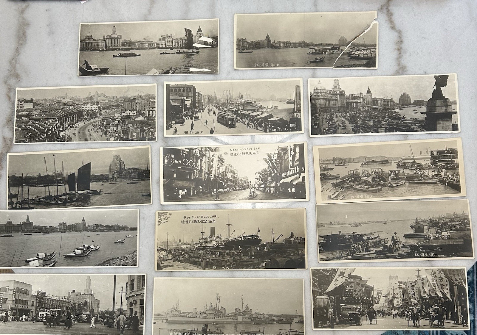 Vtg 1940s Lot of 14 Shanghai China Photos on Cardstock Large 11 x 4.5 Postcard Vtg 1940s Lot of 14 Shanghai China Photos on Cardstock Large 11 x 4.5 Postcard