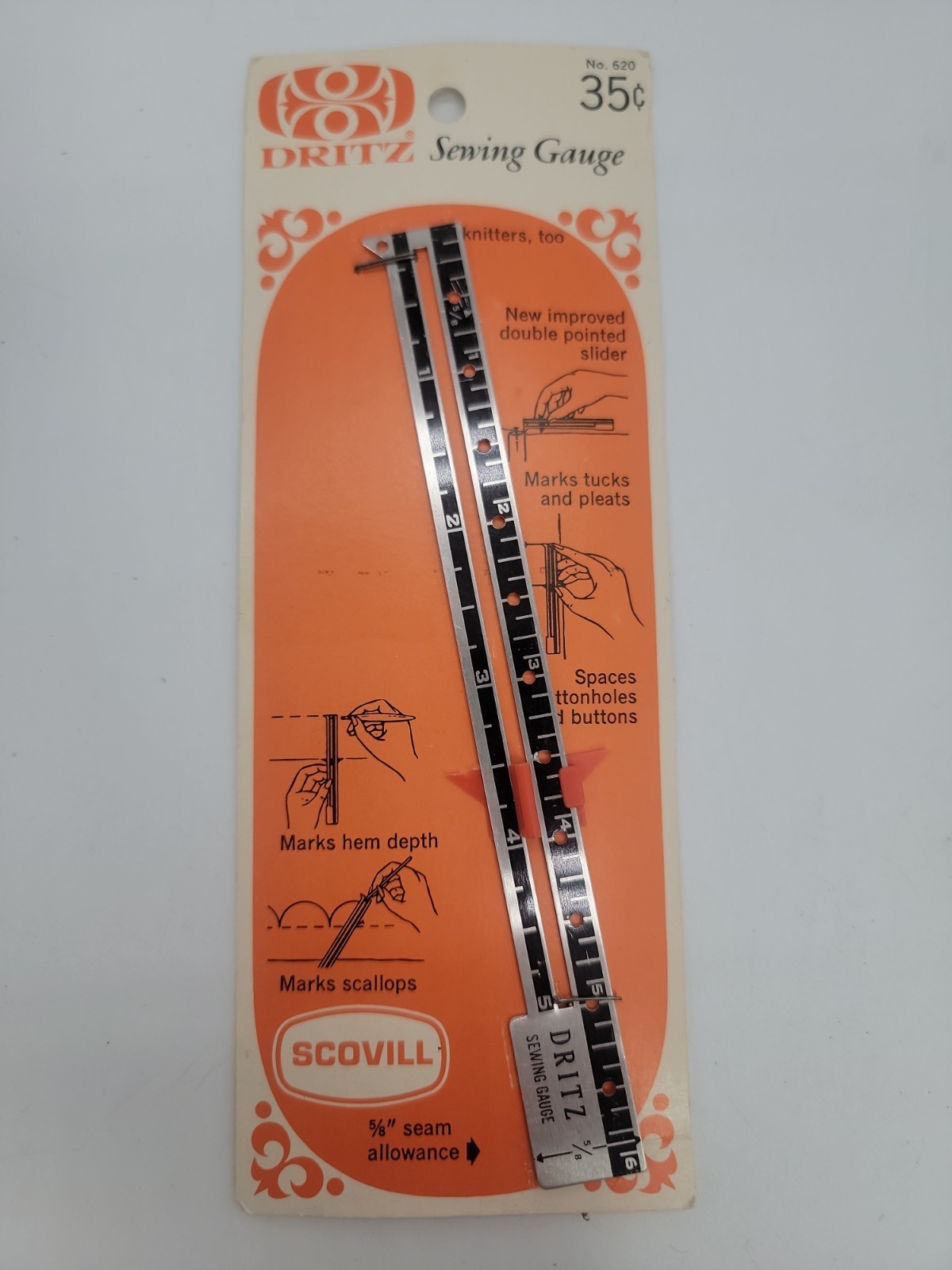 VTG Scovill Dritz New 1960s NOS Vintage Metal Sewing Knit 6