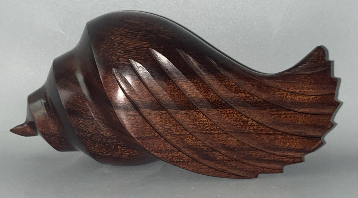 Vintage Ironwood Conch Shell 8 Inch Hand Carved Seashell Nautical Décor Beach