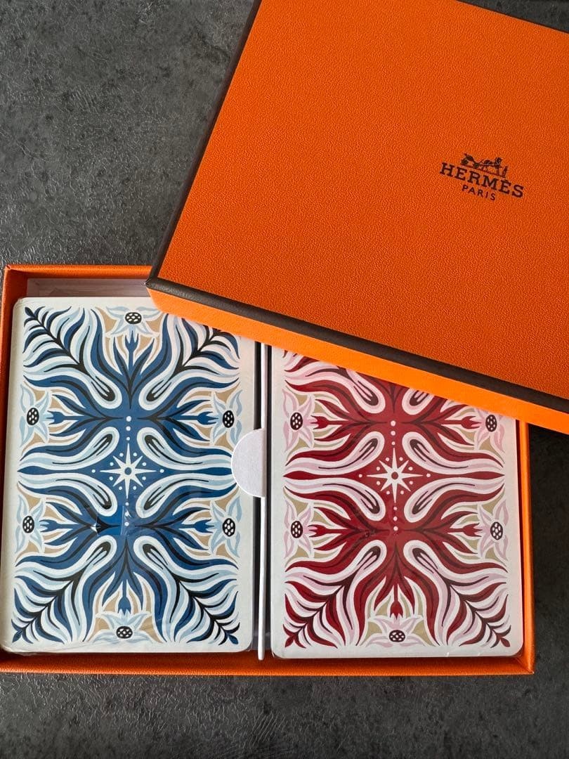 Authentic HERMES Playing Cards Set of 2 - Sealed Unused with Orange Box