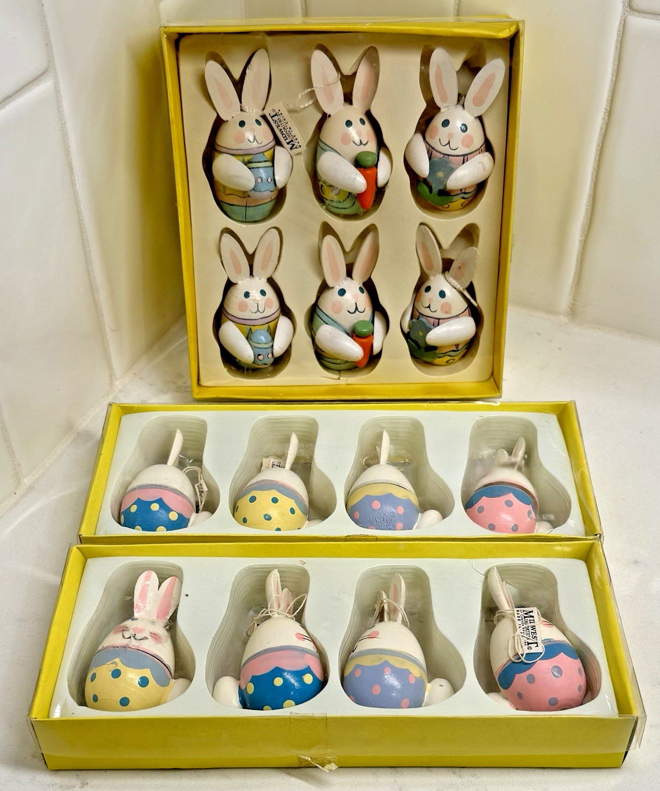 Lot of 14 - VTG Midwest Importers Easter Bunny Ornaments Rabbits Cute Spring