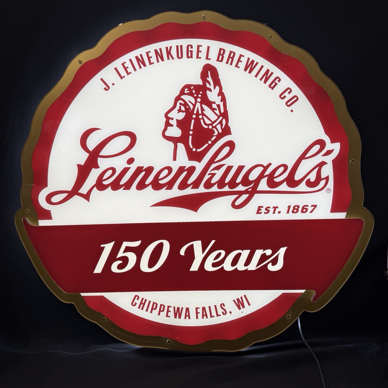 Leinenkugel\'s 150 Years LED Beer Sign Chippewa Falls WI Breweriana Bar Man cave Leinenkugel\'s 150 Years LED Beer Sign Chippewa Falls WI Breweriana Bar Man cave