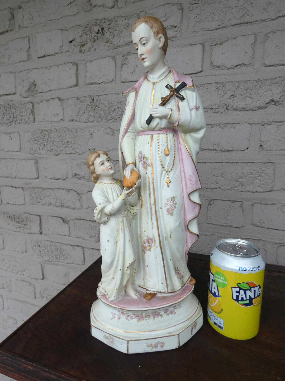 Antique German bisque porcelain SAint gerardus MAjella Statue figurine marked Antique German bisque porcelain SAint gerardus MAjella Statue figurine marked