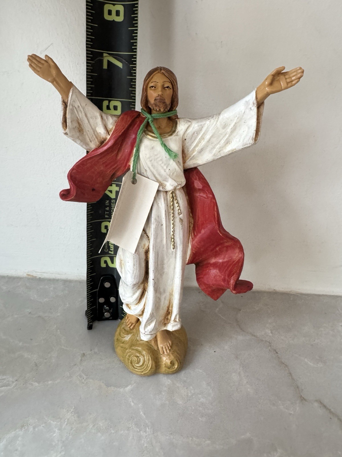 Vintage JESUS Praise The Lord Catholic Shroud Fontanini Simonetti RARE With Tag Vintage JESUS Praise The Lord Catholic Shroud Fontanini Simonetti RARE With Tag
