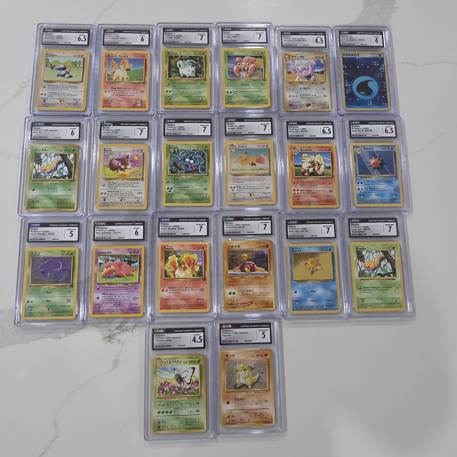 CGC Graded Pokémon 20-Card Lot Holo/Shadowless Base Set Jungle Team Rocket CGC Graded Pokémon 20-Card Lot Holo/Shadowless Base Set Jungle Team Rocket