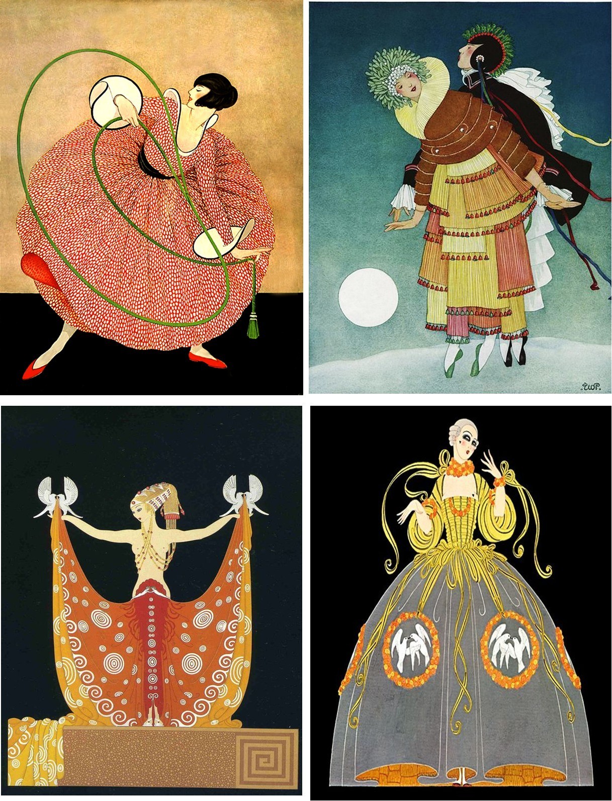 8 ART DECO PRINTS GREETING CARDS WITH ENVELOPES AND ORGANZA BAG