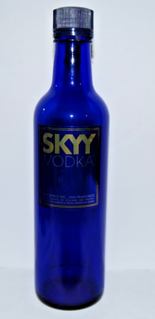 Vintage SKYY Vodka Empty Blue Bottle 375ml 1989 Decanter Bar Display Collectible Vintage SKYY Vodka Empty Blue Bottle 375ml 1989 Decanter Bar Display Collectible