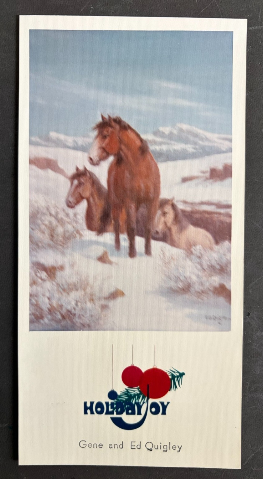 SIGNED & INSCRIBED by E. B. Quigley  Christmas Card to his Sister 