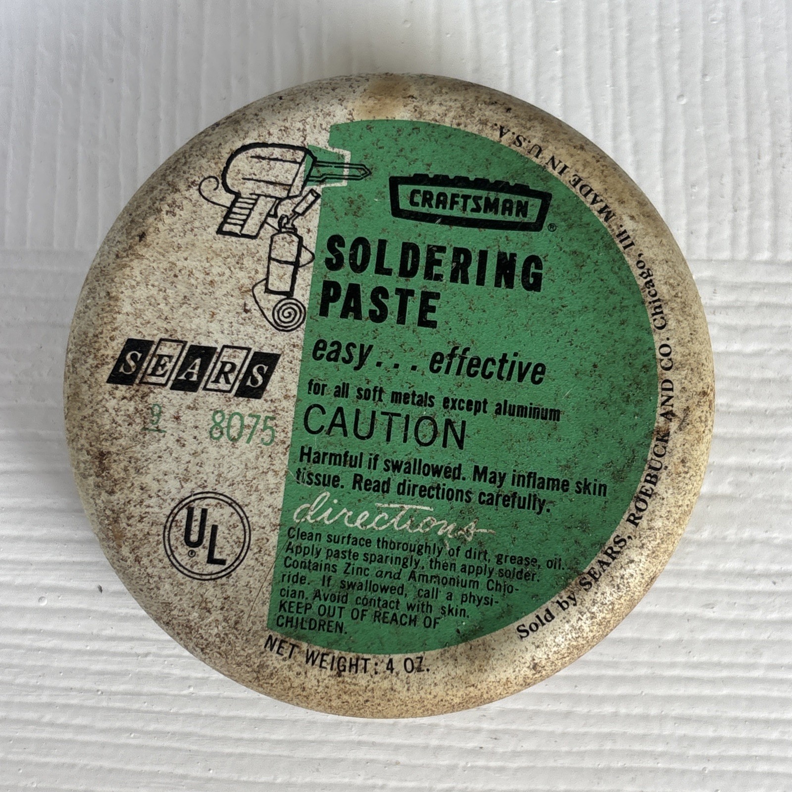 Vintage Soldering Iron Paste Tins ~ Craftsman. Sears. Made in USA 