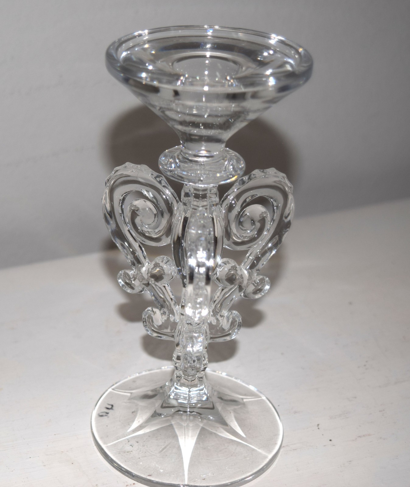 Vintage 1990’s Shannon Crystal Detail Scroll Candle Stick Holder