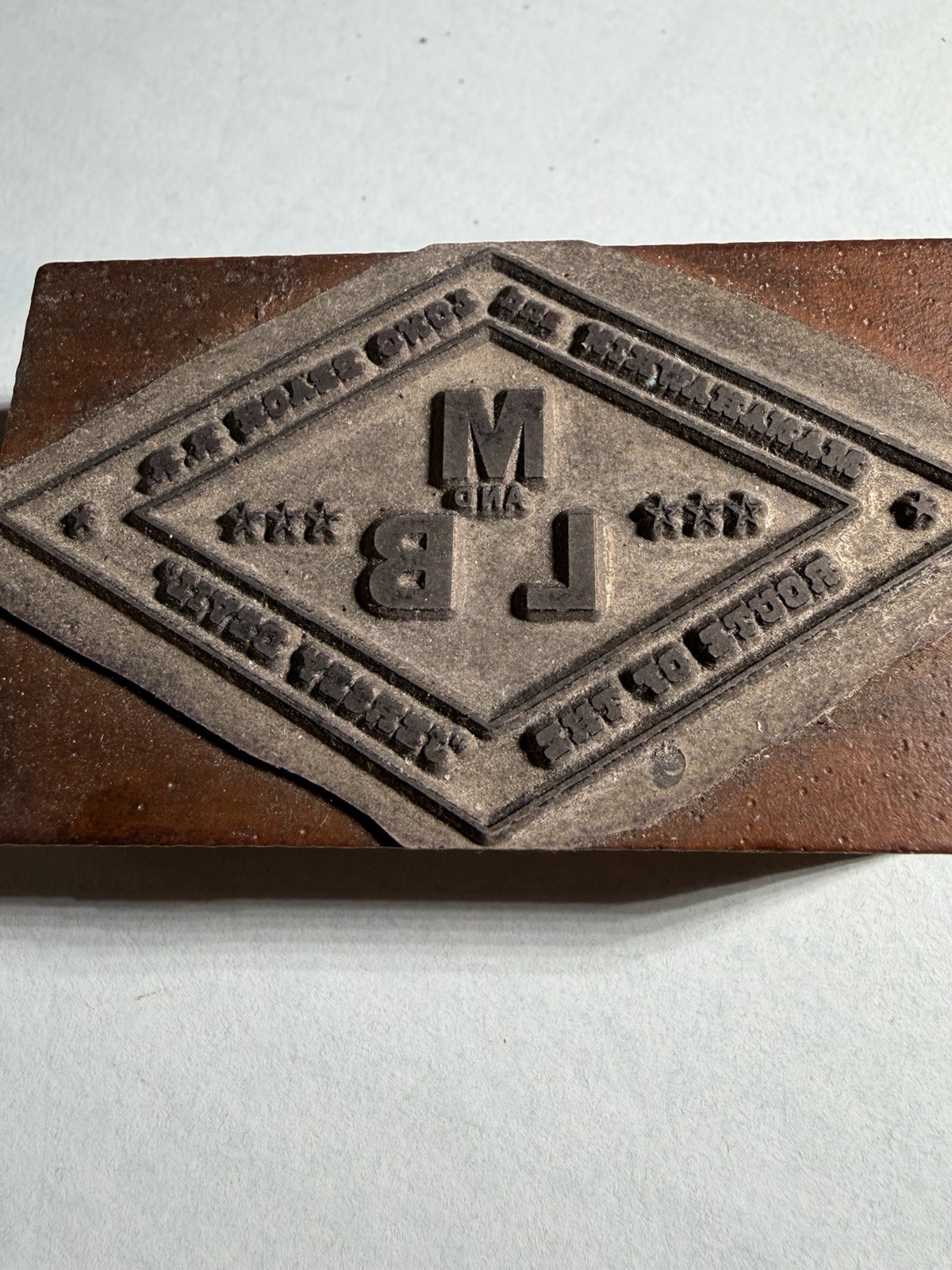 Rare 1900 Printing Plate on Wood for the Manahawkin & Long Beach Rail Road Co Rare 1900 Printing Plate on Wood for the Manahawkin & Long Beach Rail Road Co
