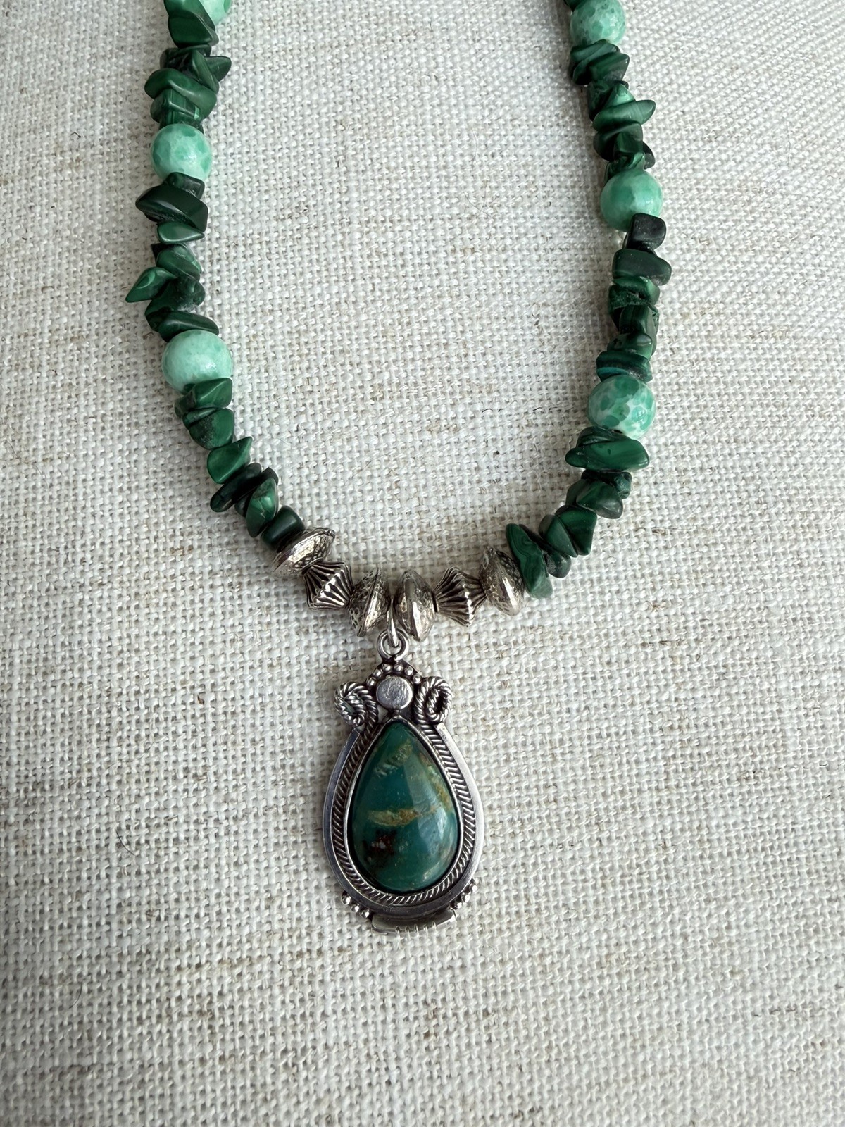 Vintage Running Bear Sterling Silver Turquoise Pendant Necklace Native American Vintage Running Bear Sterling Silver Turquoise Pendant Necklace Native American