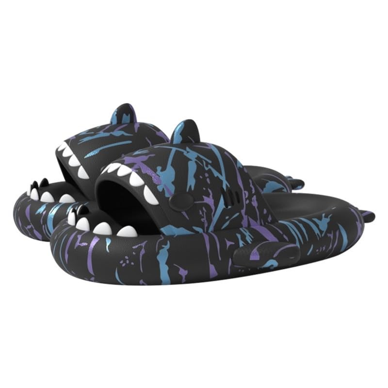Allgala Shark Slides Unisex Novelty Soft Cushion Slippers Camouflage Black Shark Allgala Shark Slides Unisex Novelty Soft Cushion Slippers Camouflage Black Shark