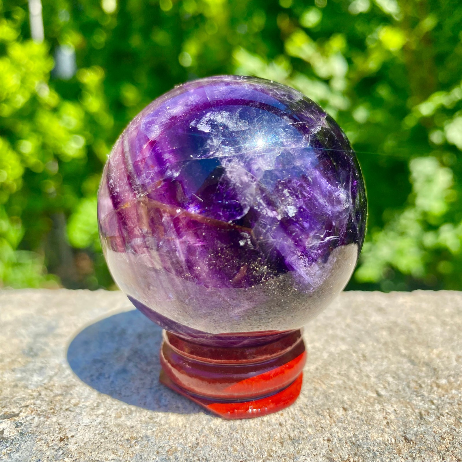 217G natural Green fluorite ball quartz crystal Sphere Reiki energy healing