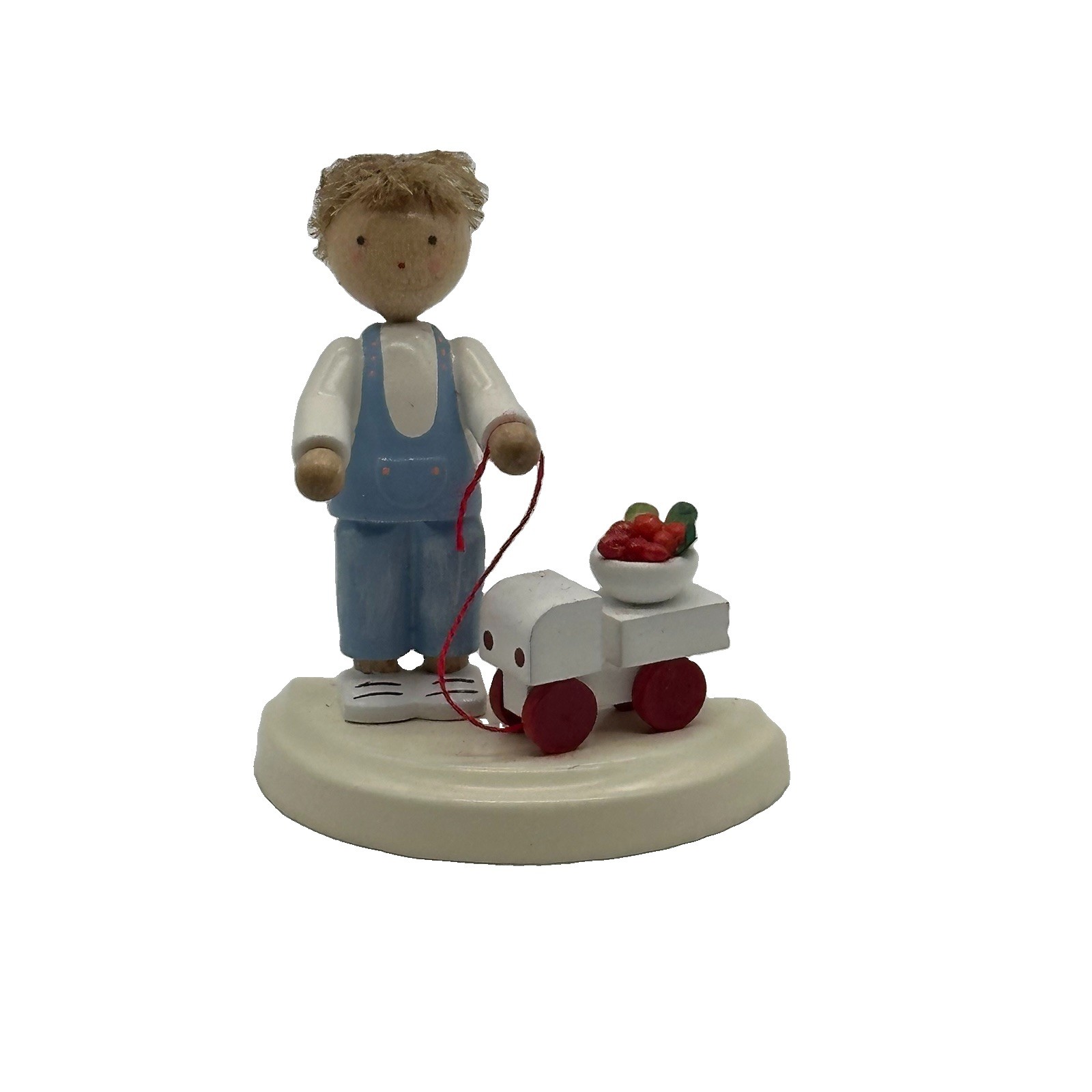 Werkstaetten Flade Miniature 5141 Boy w Truck And Cherries Figurine Erzgebirge