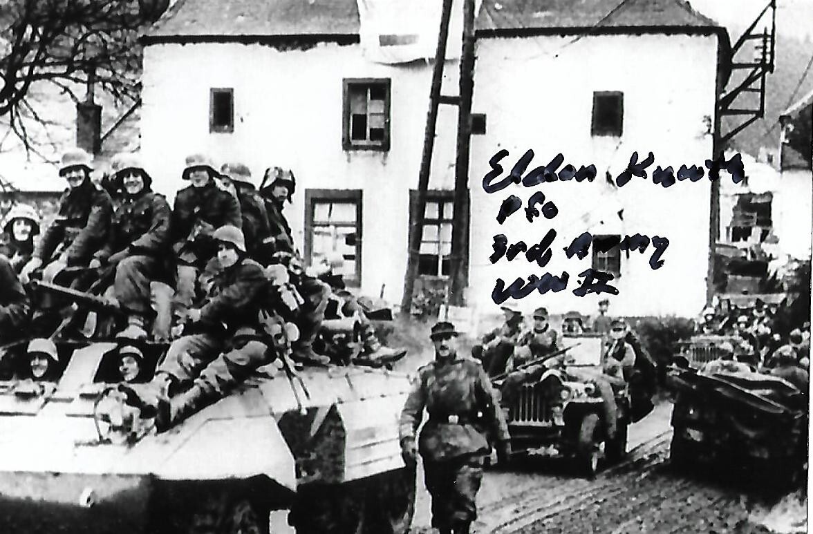 Eldon Knuth signed 4x6 photo WW II France European Theater USA Rare COA LOOK
