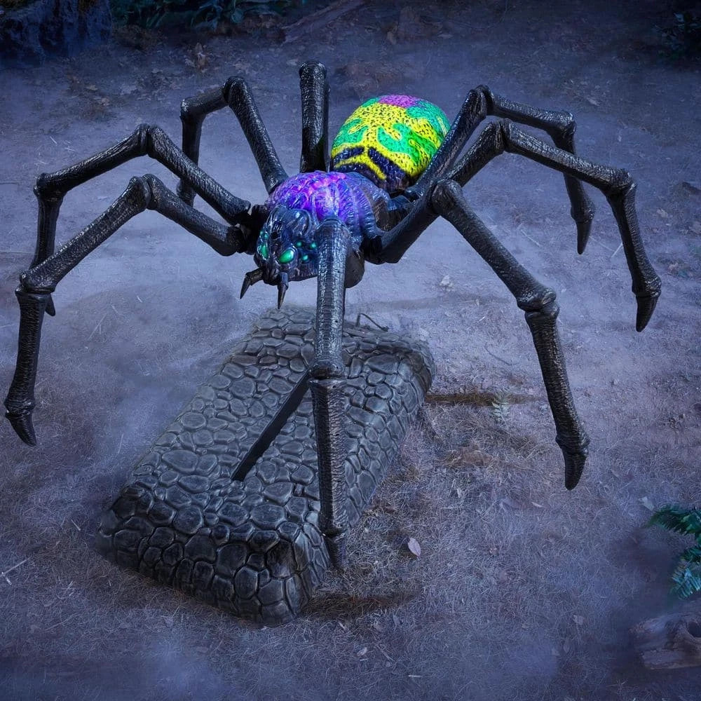 Creeping Spider 6 FT Wicked Woods Animated LED Halloween Decoration Rolling Creeping Spider 6 FT Wicked Woods Animated LED Halloween Decoration Rolling
