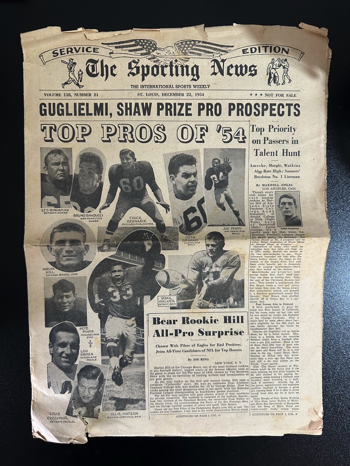 THE SPORTING NEWS Service Edition 1954 Vol.138 No.21 Newspaper 8 Pages THE SPORTING NEWS Service Edition 1954 Vol.138 No.21 Newspaper 8 Pages