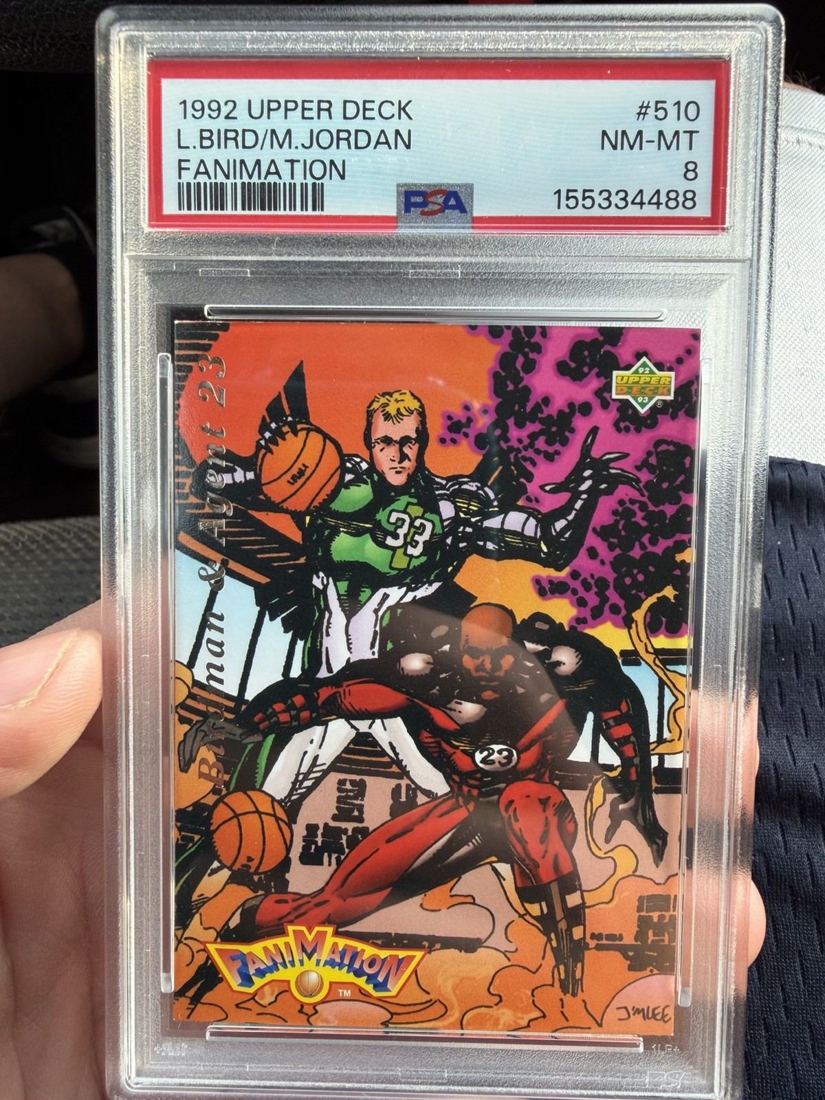 Upper Deck 1992-93 Fanimation #510 Larry Bird Michael Jordan PSA 8 Card