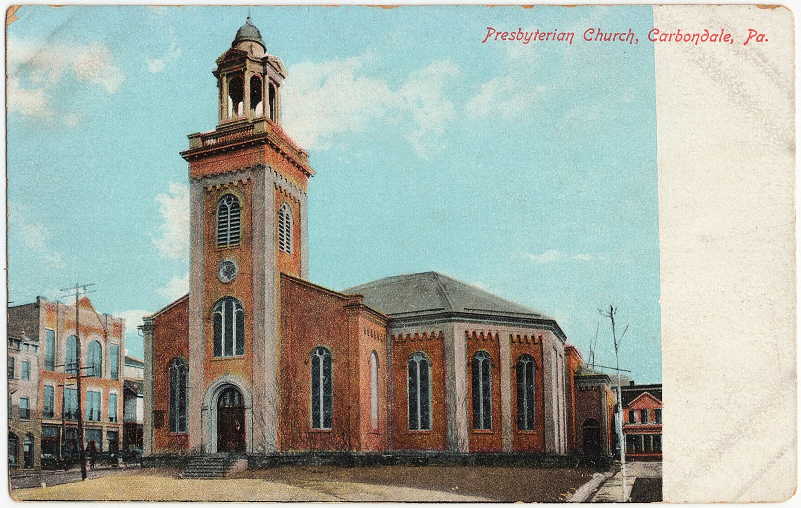 1901-1907 Carbondale PA Postcard The Presbyterian Church Lackawanna Co RARE UDB