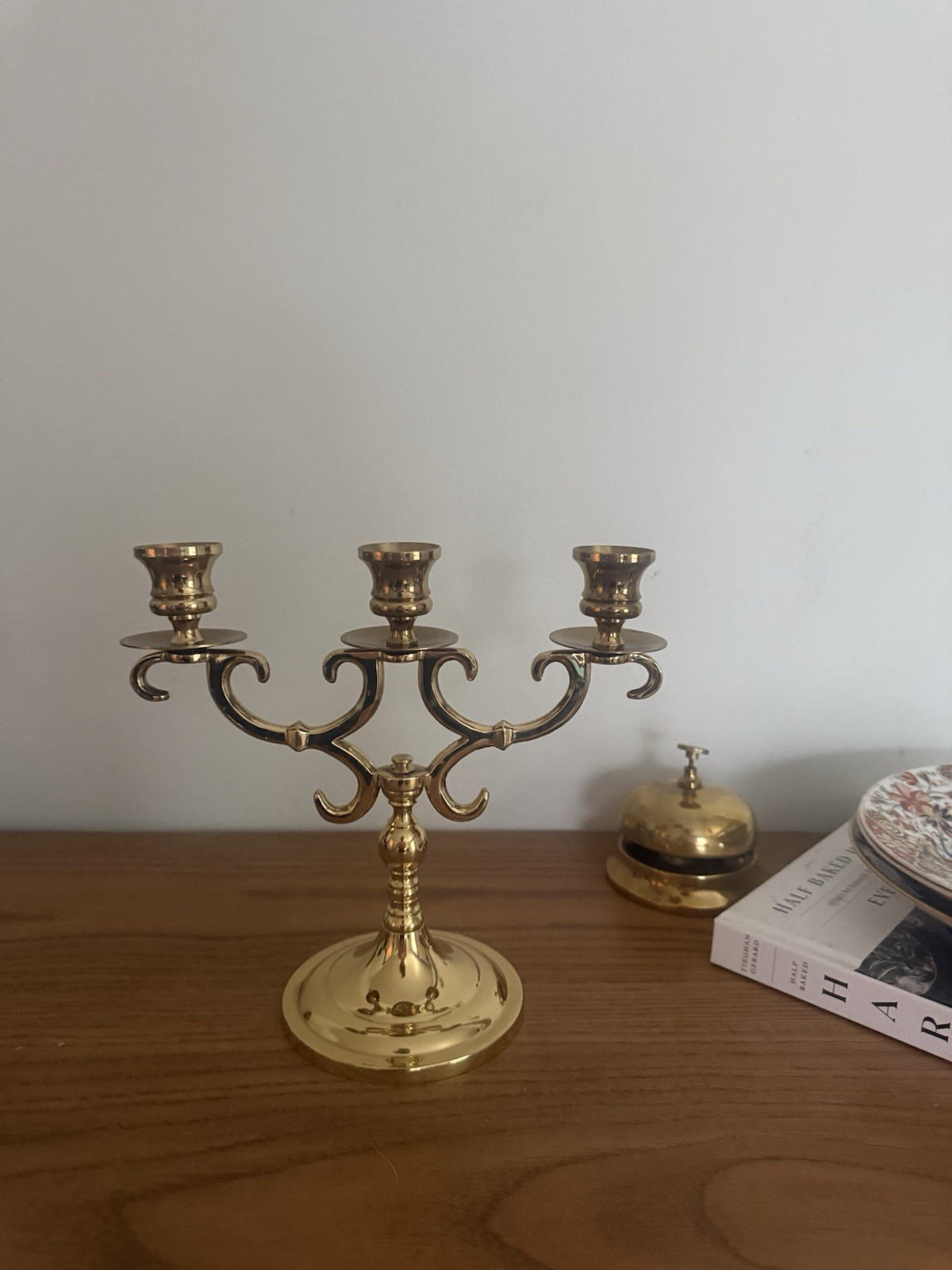 Vintage Baldwin Brass 3 Arm Candle Holder 9 Inch Candelabra Vintage Baldwin Brass 3 Arm Candle Holder 9 Inch Candelabra