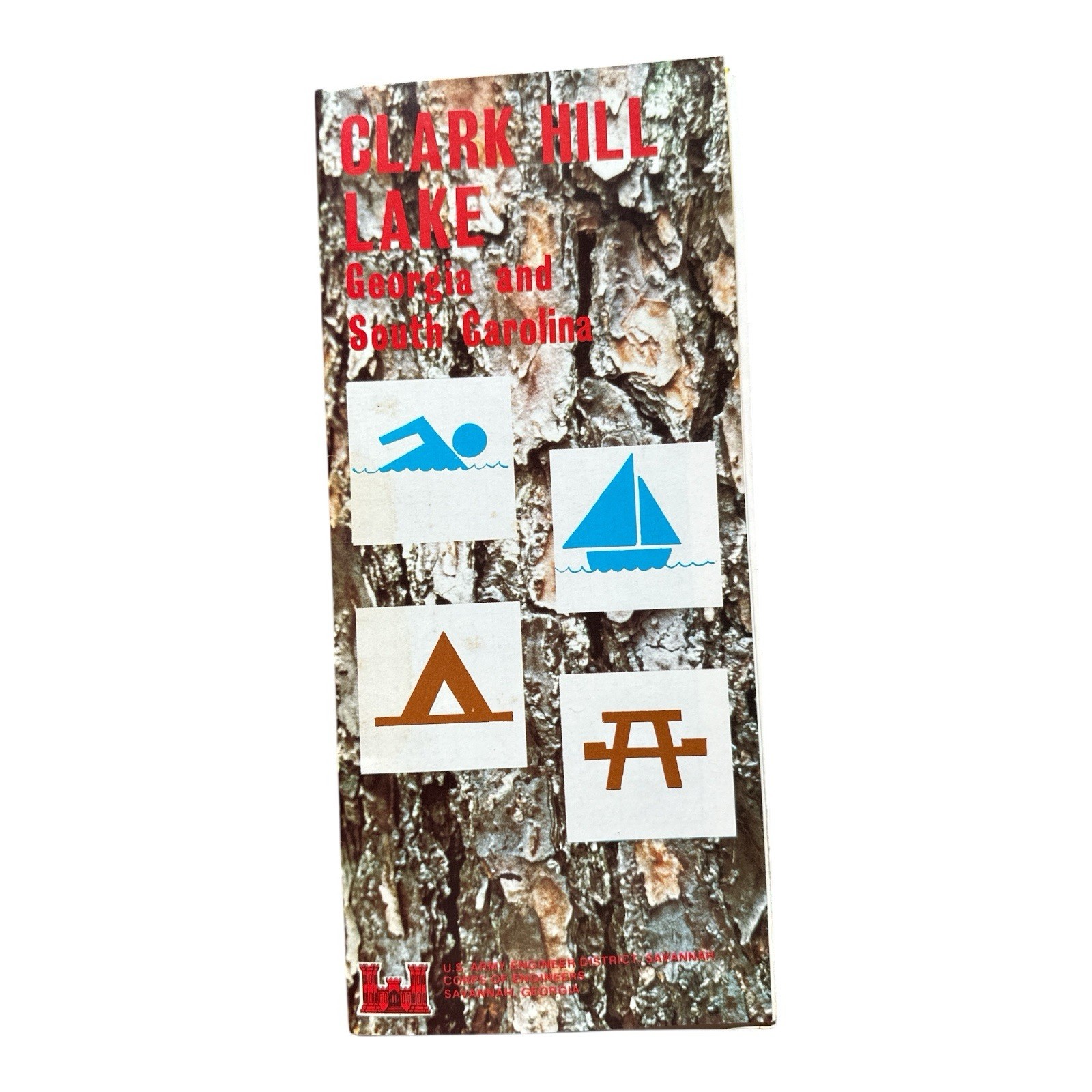 Clark Hill Lake Georgia South Carolina Fold Map Brochure Vintage US ARMY CORPS