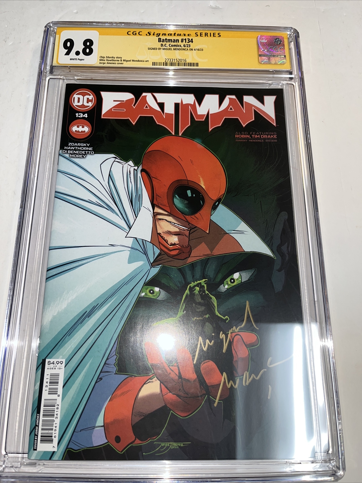 Batman (2023) # 134 (CGC 9.8 SS) Signed Miguel Mendonca • Jorge Jimenez Variant