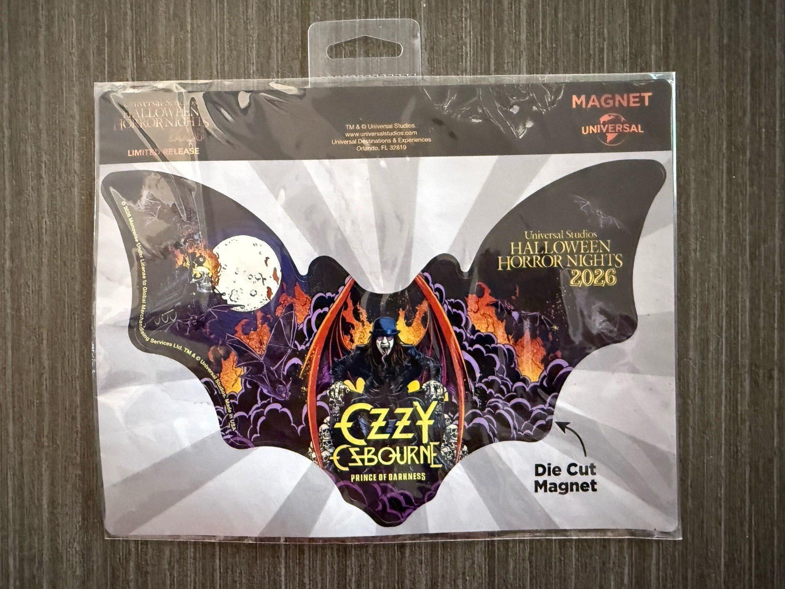 Universal HHN Halloween Horror Nights 2026 Limited Ozzy Osbourne Bat Magnet