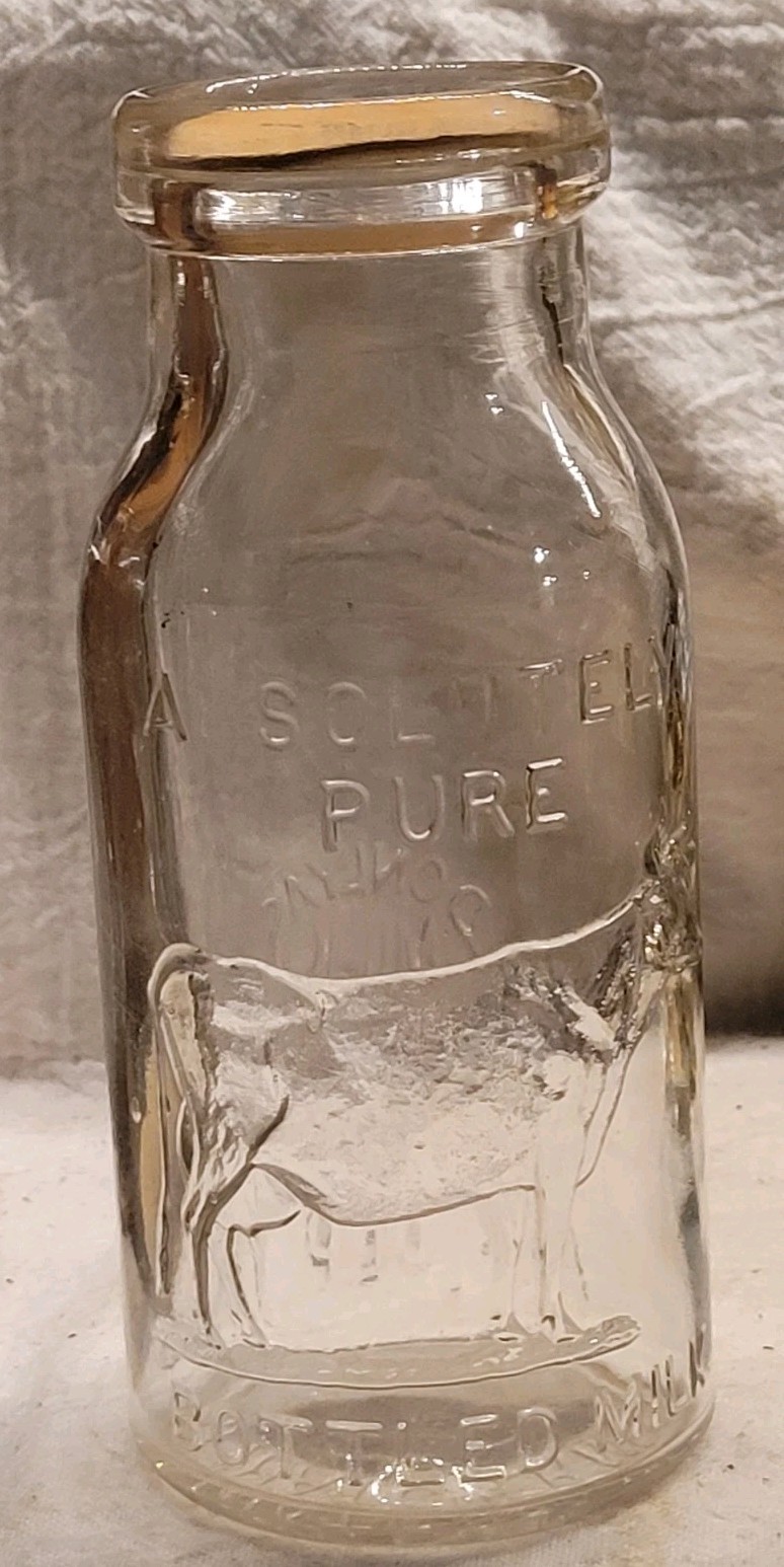 Original SEARS Thatcher 1880\'s The Milk Protector Pint w/ COW Capseat 1889 NICE