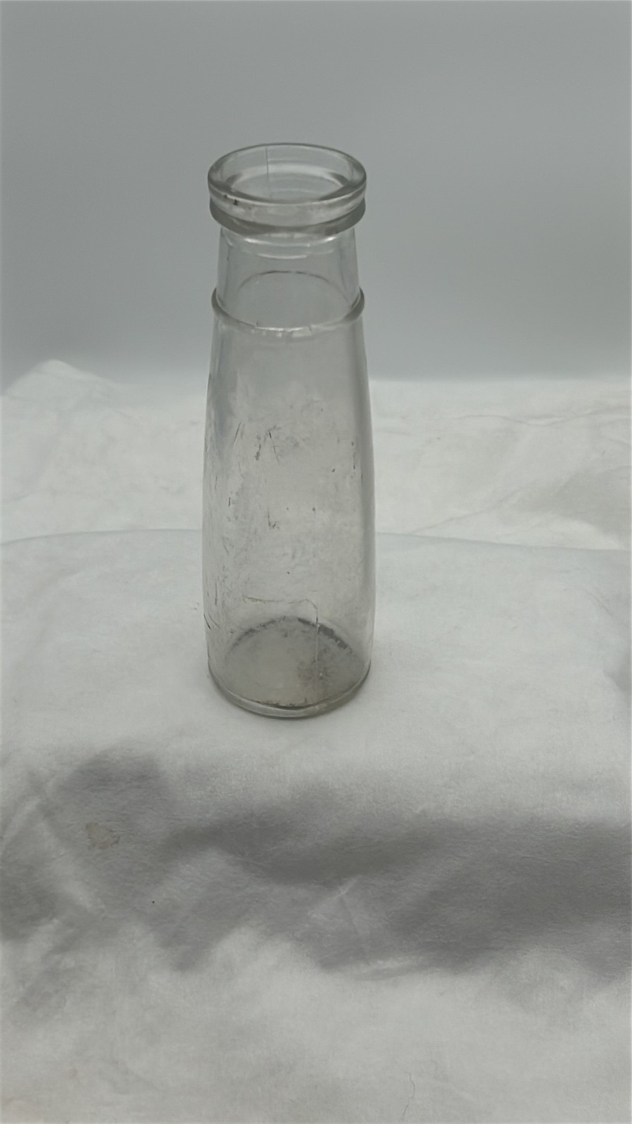 Vintage Clear Glass Milk Bottle with Mold Seam