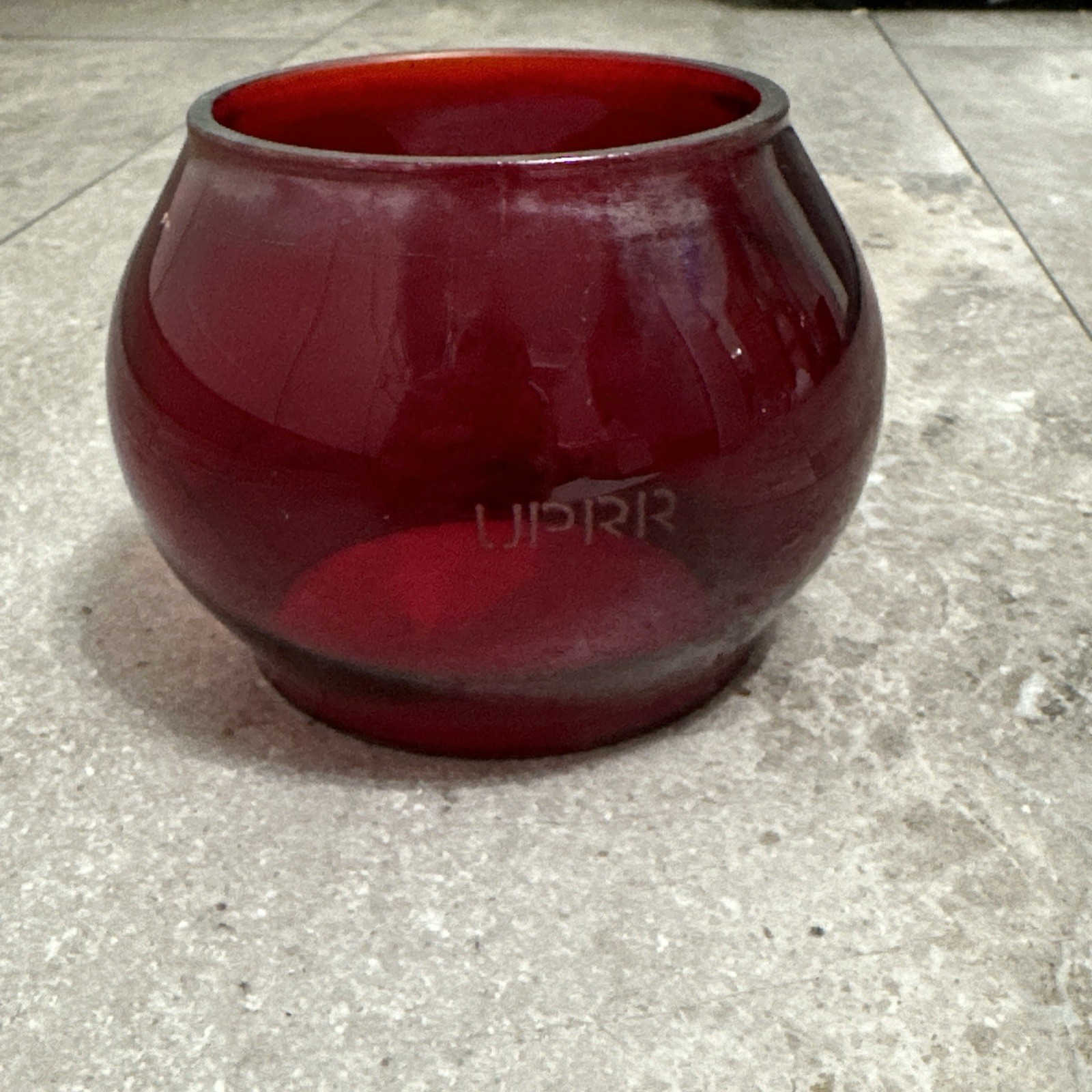 Antique Red Etched Union Pacific RR UPRR Railroad Lantern Globe Train