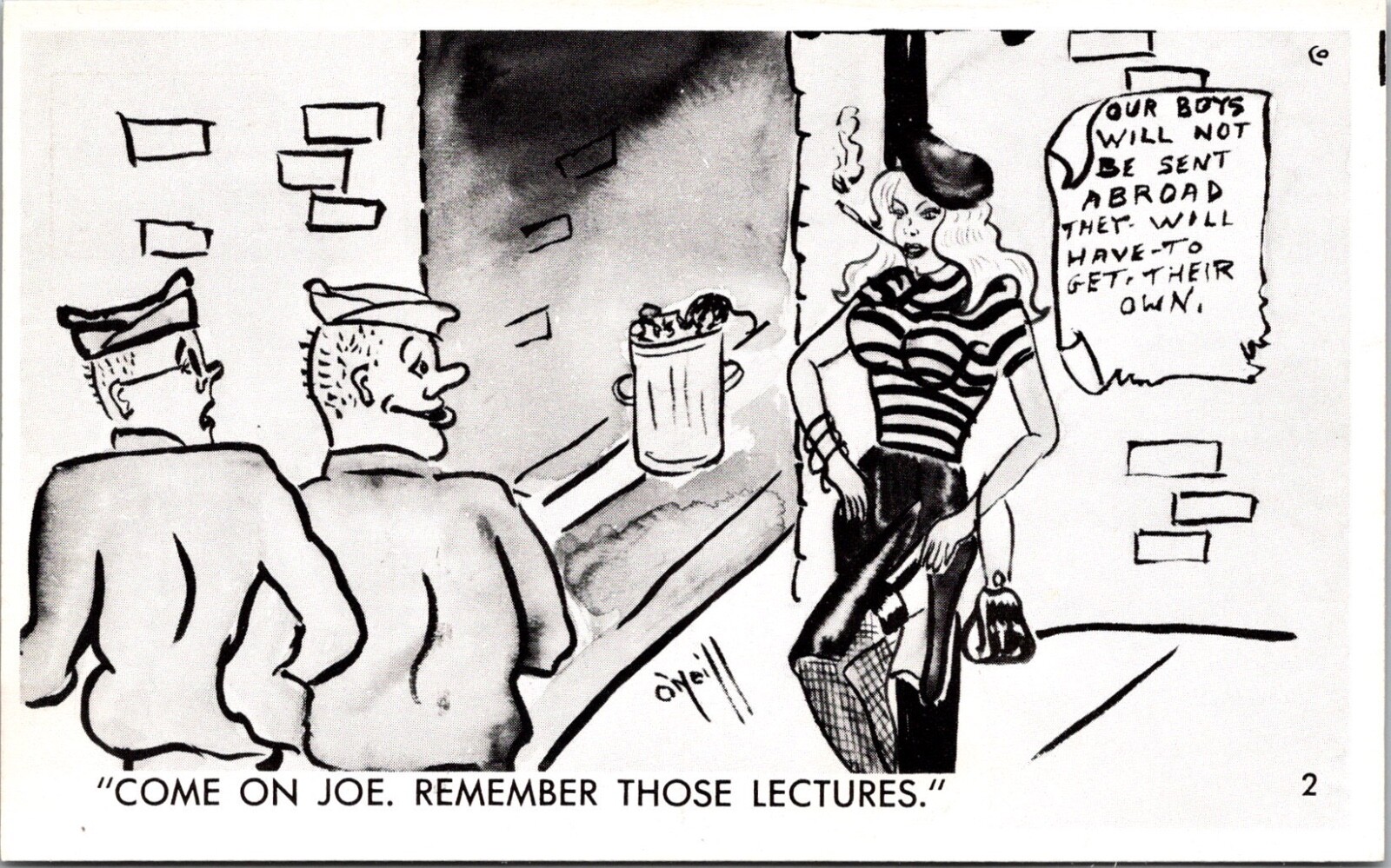 Vintage Humorous Risqué Postcard by O’Neil #2 ‘Come On Joe Remember those Lectur Vintage Humorous Risqué Postcard by O’Neil #2 ‘Come On Joe Remember those Lectur