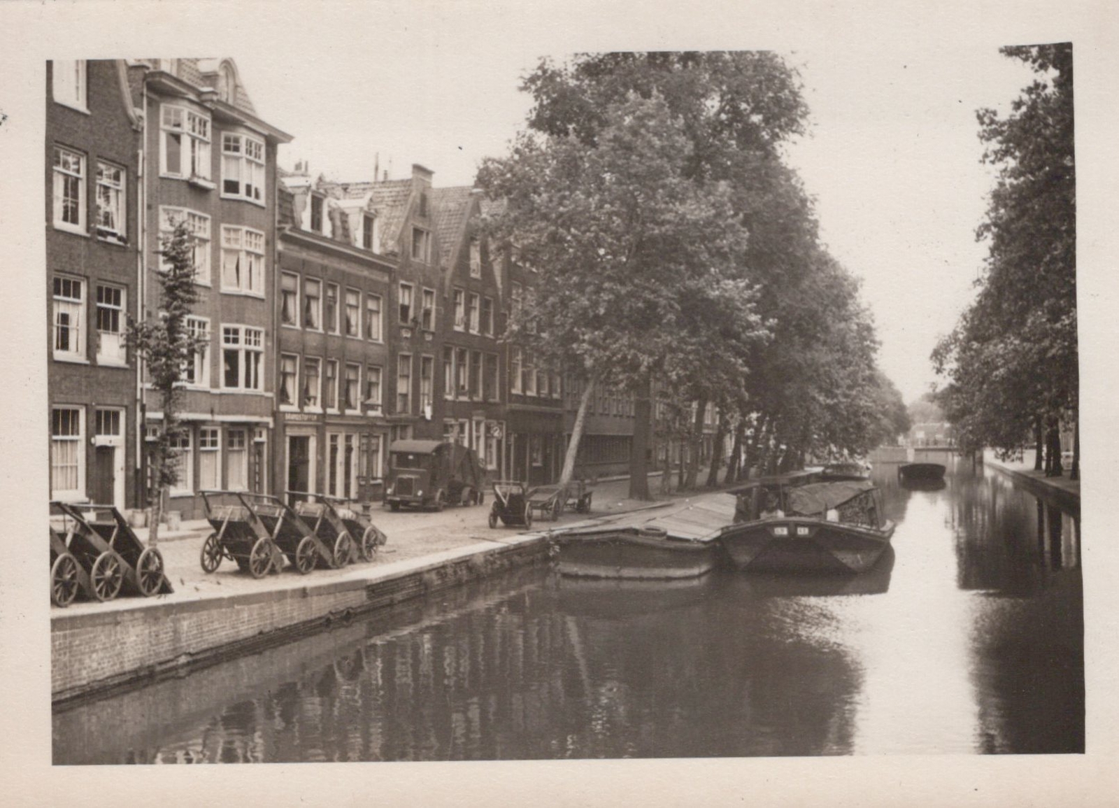 Vintage 1948 Amsterdam Netherlands Canal Bicycles 1948 - Original Photo