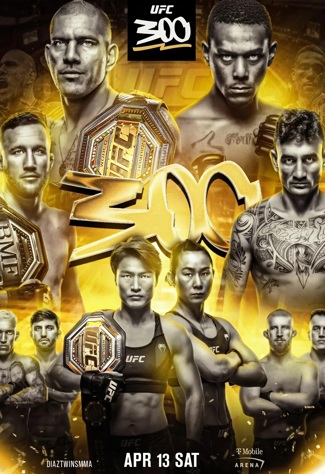 UFC 300 Exclusive Art Poster l Pereira vs Hill l Holloway vs Gaethje Size Option UFC 300 Exclusive Art Poster l Pereira vs Hill l Holloway vs Gaethje Size Option