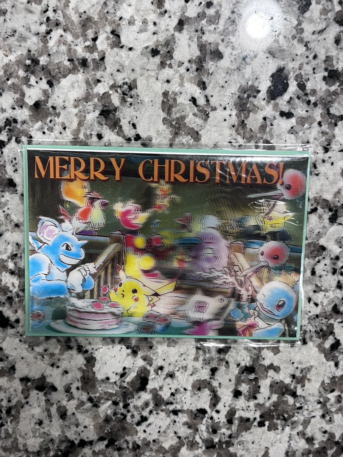 Vtg. Tomy Japan Nintendo 3D Lenticular Pokemon “Merry Christmas” Card **SEALED**