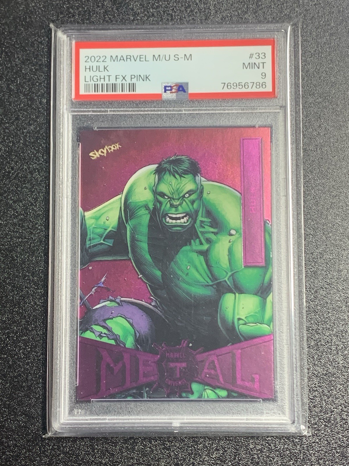 2022 Marvel Spider-Man Metal #33 🔥 Hulk Light FX Pink PSA 9 /75 POP 4