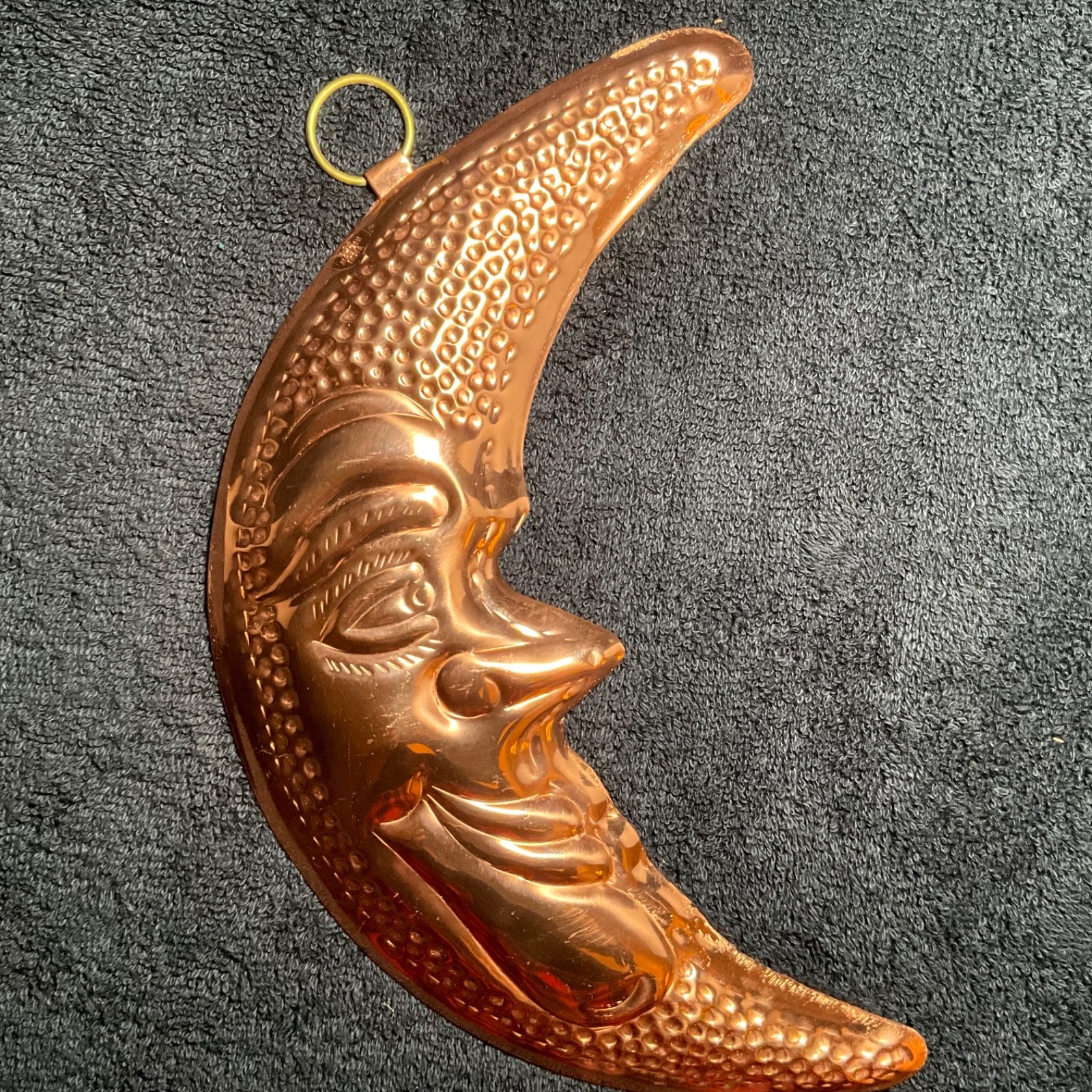 Vintage ODI Hammered Copper Crescent Moon Wall Decor Mold Cottage Core 10